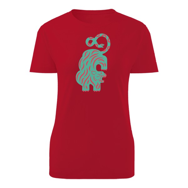 Tričko s potiskem Lev - červenozelený