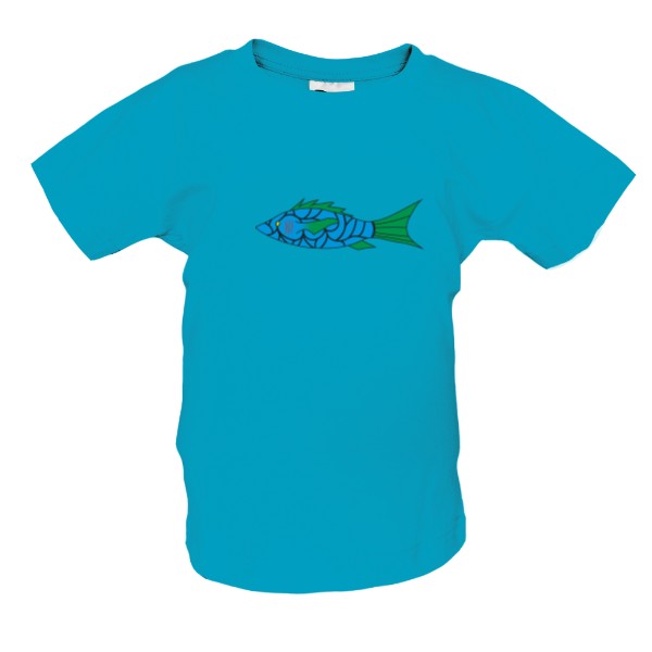 Tričko s potiskem Modrá ryba v azurové vodě