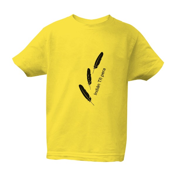 Tričko s potiskem Tři pera žlutý